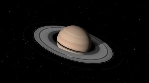 Jim Blinn's computer rendering of Saturn for the Cosmos TV Series.